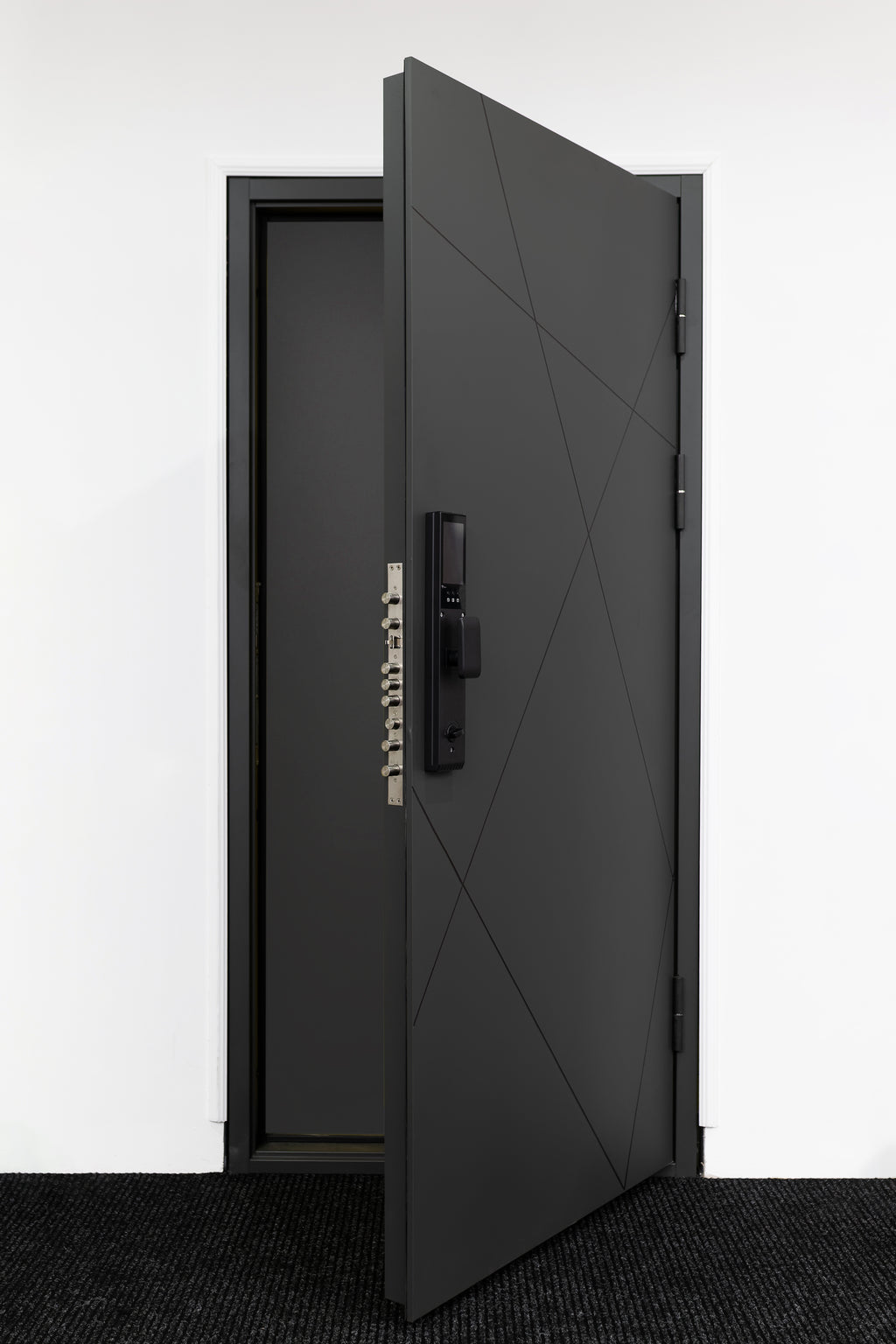Hőszigetelt biztonsági bejárati ajtó IronDOOR02 98×208 cm - Prémium kivitel: 100mm-es profil, rejtett zsanérral
